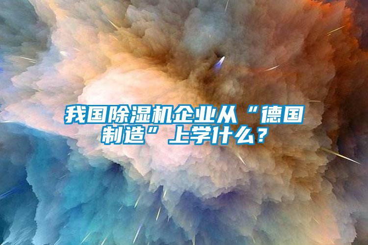 我國除濕機企業(yè)從“德國制造”上學(xué)什么？