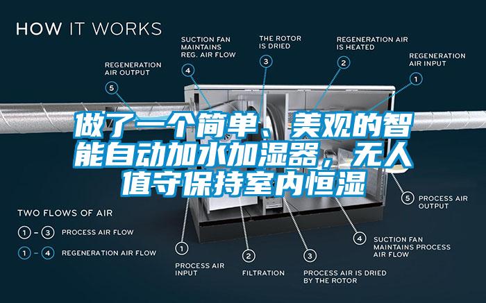 做了一個簡單、美觀的智能自動加水加濕器，無人值守保持室內(nèi)恒濕