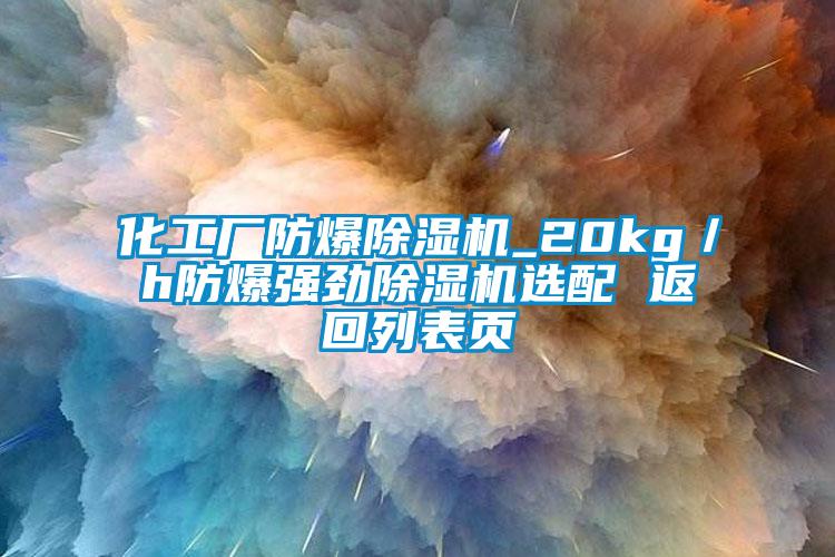 化工廠防爆除濕機(jī)_20kg／h防爆強(qiáng)勁除濕機(jī)選配 返回列表頁