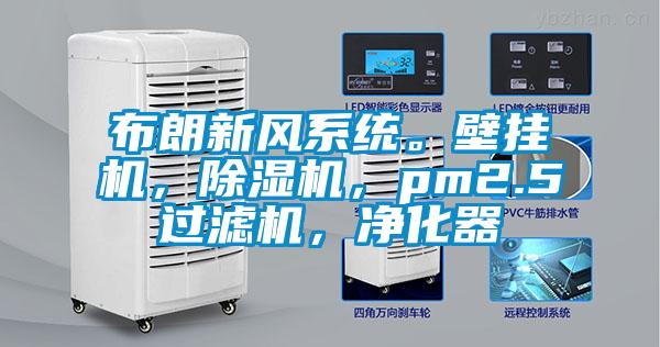 布朗新風(fēng)系統(tǒng)。壁掛機(jī)，除濕機(jī)，pm2.5過濾機(jī)，凈化器